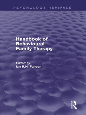 cover image of Handbook of Behavioural Family Therapy